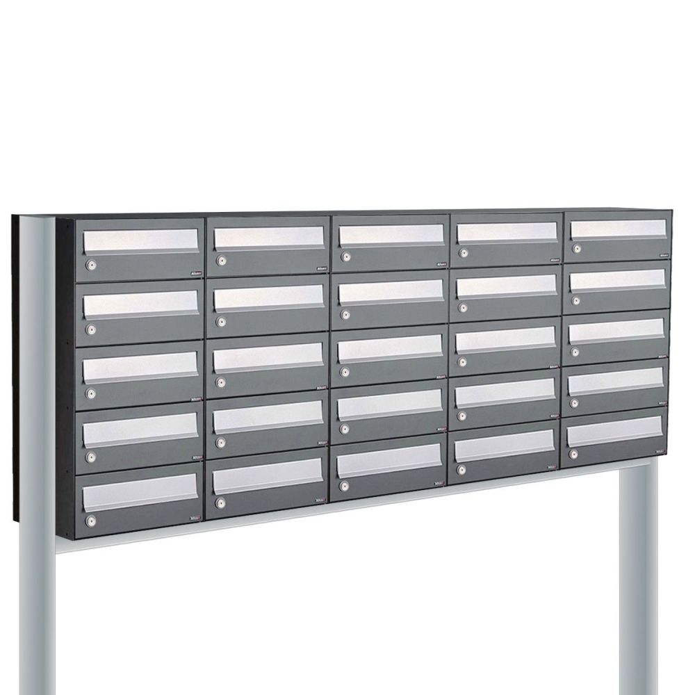 Brievenbusunit Hive set vrijstaand 5-breed, 5-hoog - antraciet