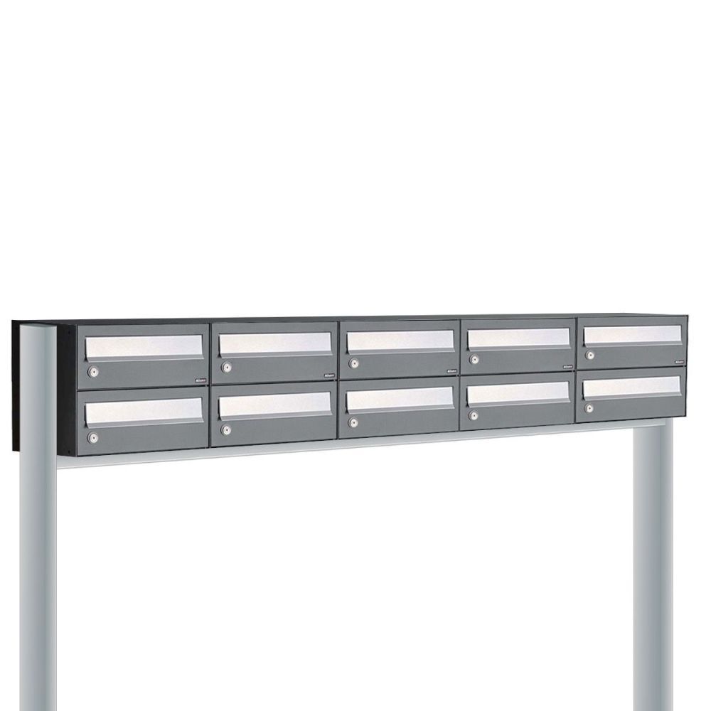 Brievenbusunit Hive set vrijstaand 5-breed, 2-hoog - antraciet