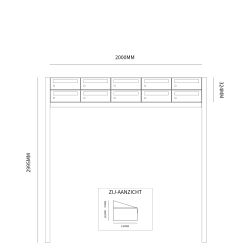 Brievenbusunit Hive set vrijstaand 5-breed, 2-hoog - antraciet