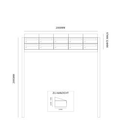 Brievenbusunit Hive set vrijstaand 5-breed, 2-hoog - antraciet