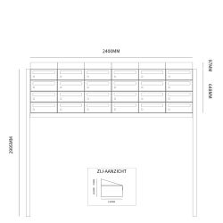 Brievenbusunit Hive set vrijstaand 6-breed, 4-hoog - antraciet