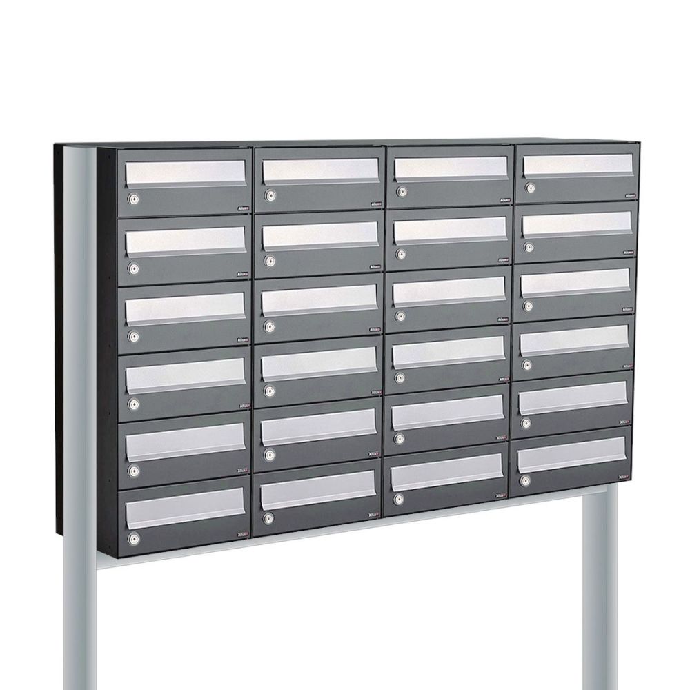 Brievenbusunit Hive set vrijstaand 4-breed, 6-hoog - antraciet