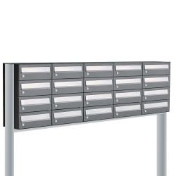 Brievenbusunit Hive set vrijstaand 5-breed, 4-hoog - antraciet