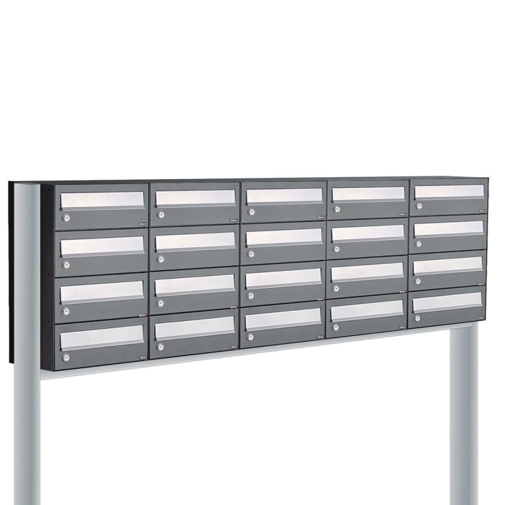 Brievenbusunit Hive set vrijstaand 5-breed, 4-hoog - antraciet