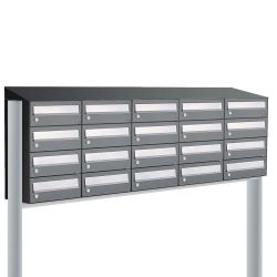 Brievenbusunit Hive set vrijstaand 5-breed, 4-hoog - antraciet