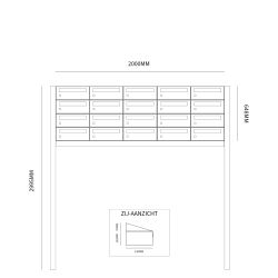 Brievenbusunit Hive set vrijstaand 5-breed, 4-hoog - antraciet