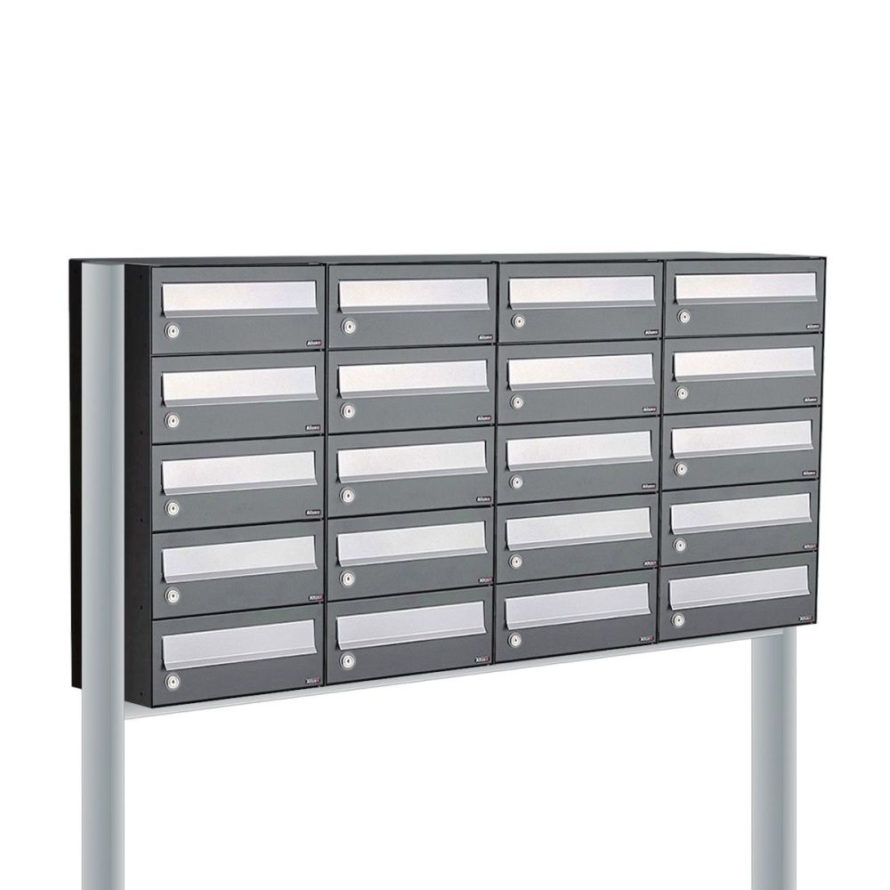 Brievenbusunit Hive set vrijstaand 4-breed, 5-hoog - antraciet