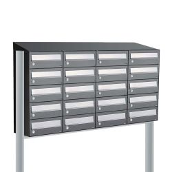 Brievenbusunit Hive set vrijstaand 4-breed, 5-hoog - antraciet