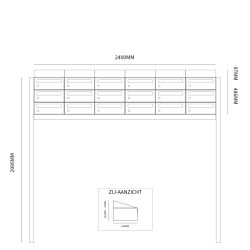Brievenbusunit Hive set vrijstaand 6-breed, 3-hoog - antraciet