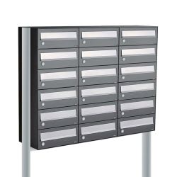 Brievenbusunit Hive set vrijstaand 3-breed, 6-hoog - antraciet
