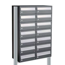 Brievenbusunit Hive set vrijstaand 2-breed, 7-hoog - antraciet