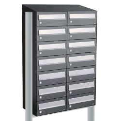 Brievenbusunit Hive set vrijstaand 2-breed, 7-hoog - antraciet