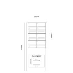 Brievenbusunit Hive set vrijstaand 2-breed, 7-hoog - antraciet