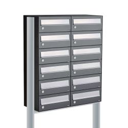 Brievenbusunit Hive set vrijstaand 2-breed, 6-hoog - antraciet