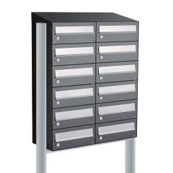 Brievenbusunit Hive set vrijstaand 2-breed, 6-hoog - antraciet
