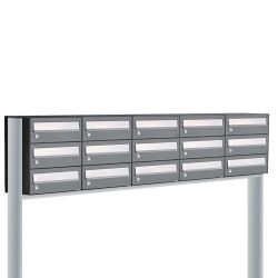 Brievenbusunit Hive set vrijstaand 5-breed, 3-hoog - antraciet