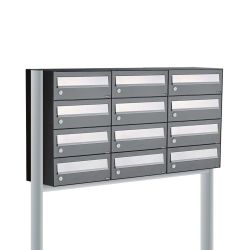 Brievenbusunit Hive set vrijstaand 3-breed, 4-hoog - antraciet