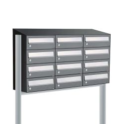 Brievenbusunit Hive set vrijstaand 3-breed, 4-hoog - antraciet