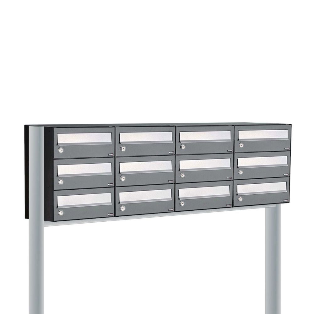 Brievenbusunit Hive set vrijstaand 4-breed, 3-hoog - antraciet