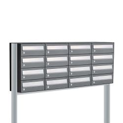 Brievenbusunit Hive set vrijstaand 4-breed, 4-hoog - antraciet
