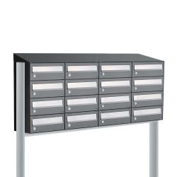 Brievenbusunit Hive set vrijstaand 4-breed, 4-hoog - antraciet