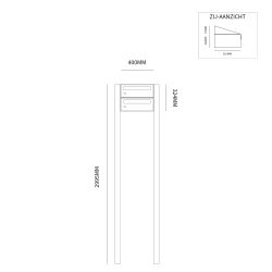 Brievenbusunit Hive set vrijstaand 1-breed, 2-hoog - zwart