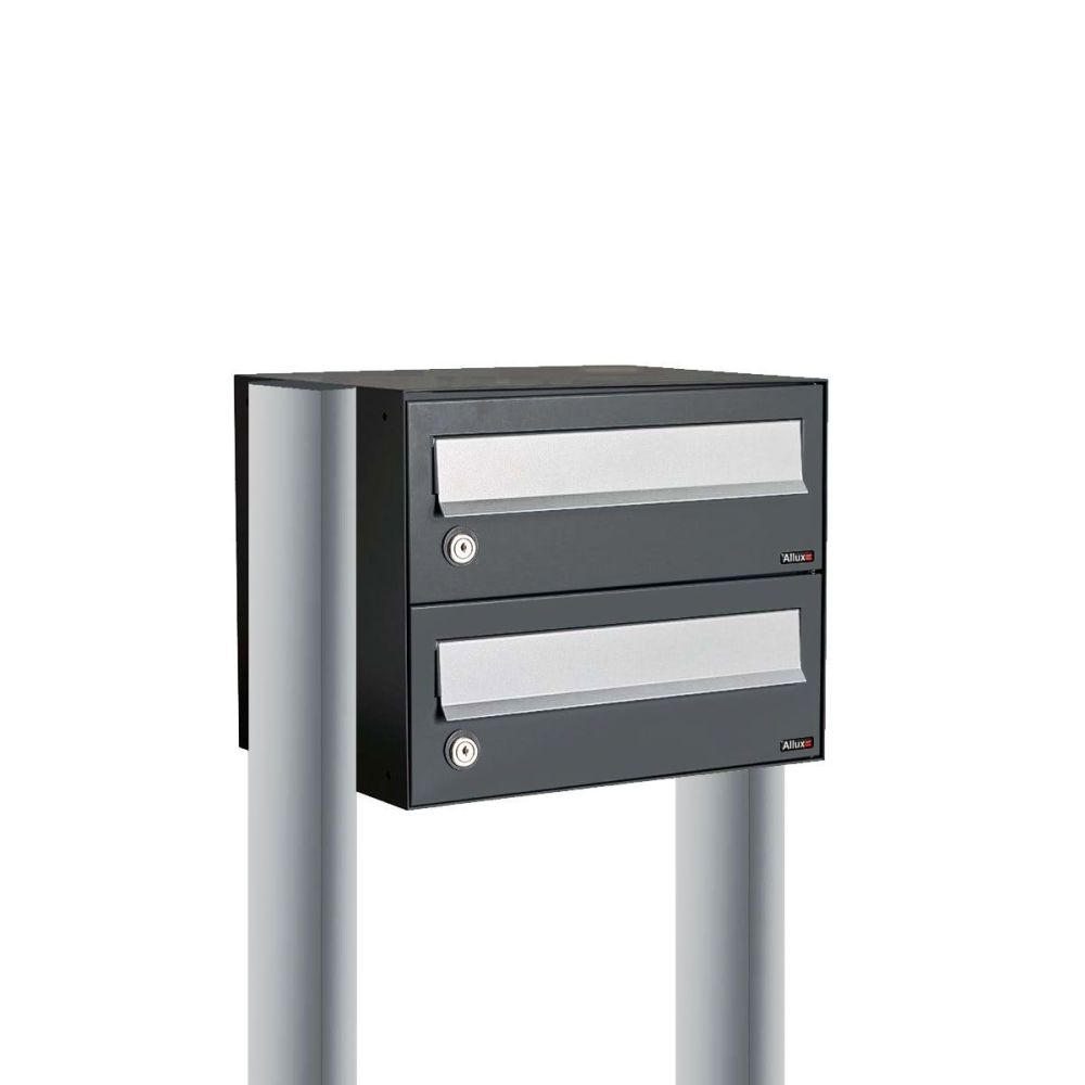 Brievenbusunit Hive set vrijstaand 1-breed, 2-hoog - zwart