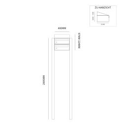 Brievenbusunit Hive set vrijstaand 1-breed, 2-hoog - zwart