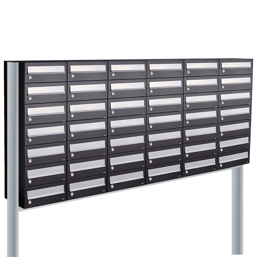 Brievenbusunit Hive set vrijstaand 6-breed, 7-hoog - zwart