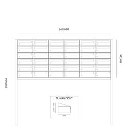 Brievenbusunit Hive set vrijstaand 6-breed, 6-hoog - zwart