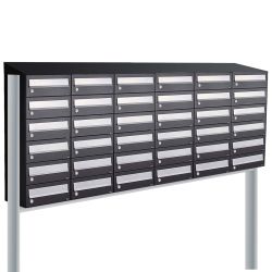 Brievenbusunit Hive set vrijstaand 6-breed, 6-hoog - zwart