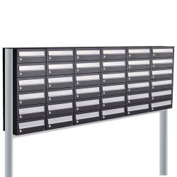 Brievenbusunit Hive set vrijstaand 6-breed, 6-hoog - zwart