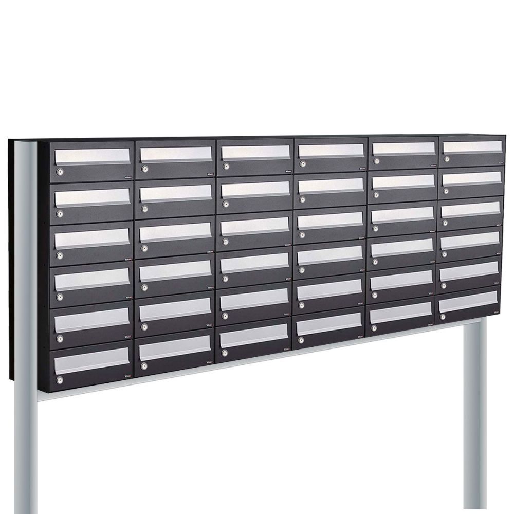 Brievenbusunit Hive set vrijstaand 6-breed, 6-hoog - zwart