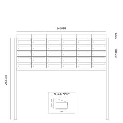Brievenbusunit Hive set vrijstaand 6-breed, 5-hoog - zwart