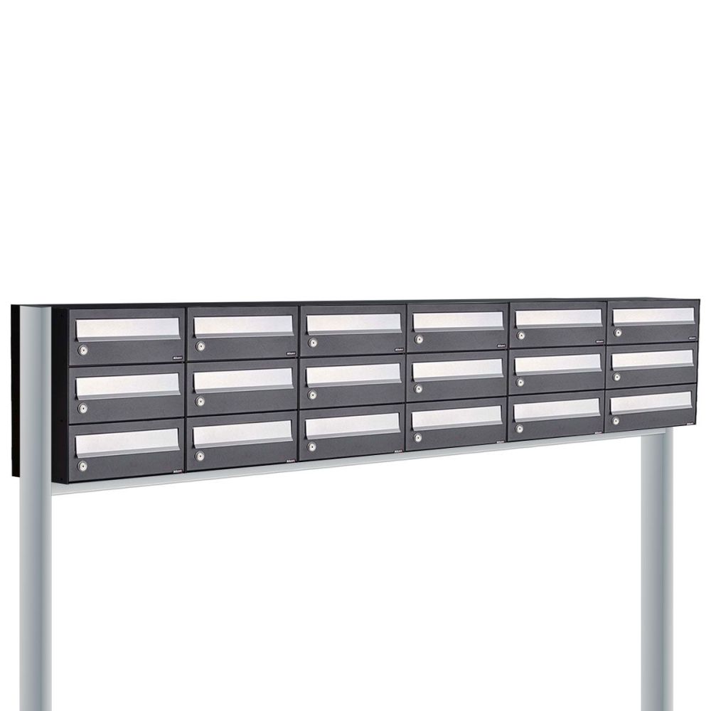 Brievenbusunit Hive set vrijstaand 6-breed, 3-hoog - zwart