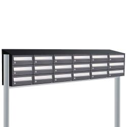 Brievenbusunit Hive set vrijstaand 6-breed, 3-hoog - zwart