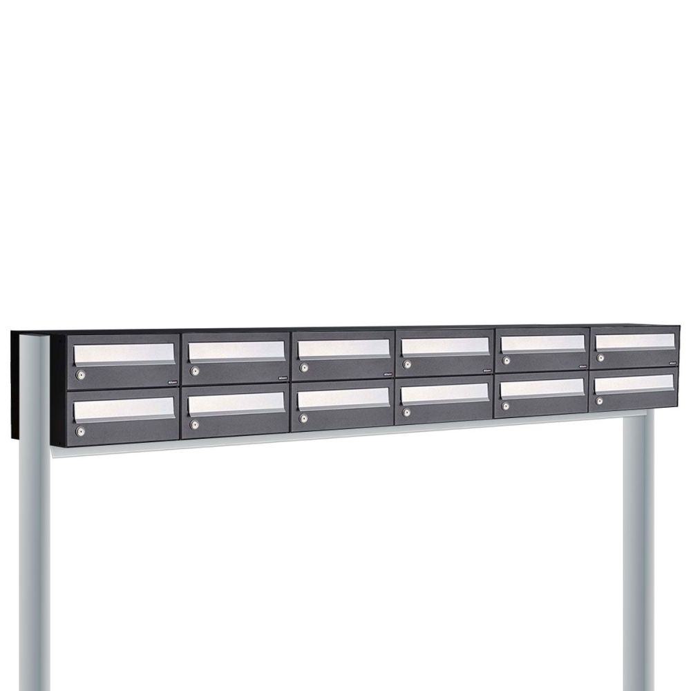 Brievenbusunit Hive set vrijstaand 6-breed, 2-hoog - zwart