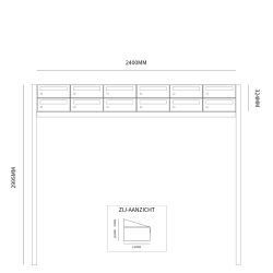 Brievenbusunit Hive set vrijstaand 6-breed, 2-hoog - zwart