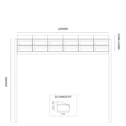 Brievenbusunit Hive set vrijstaand 6-breed, 2-hoog - zwart