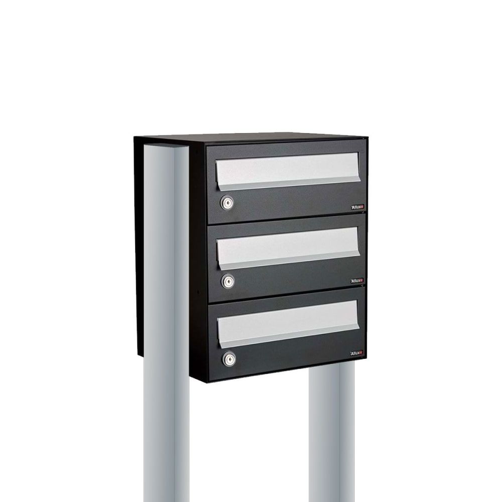 Brievenbusunit Hive set vrijstaand 1-breed, 3-hoog - zwart