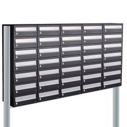 Brievenbusunit Hive set vrijstaand 5-breed, 7-hoog - zwart