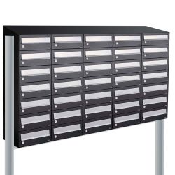 Brievenbusunit Hive set vrijstaand 5-breed, 7-hoog - zwart