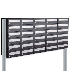 Brievenbusunit Hive set vrijstaand 5-breed, 6-hoog - zwart