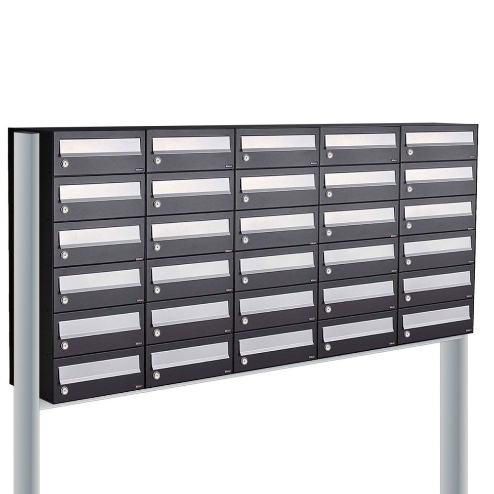 Brievenbusunit Hive set vrijstaand 5-breed, 6-hoog - zwart