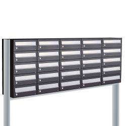 Brievenbusunit Hive set vrijstaand 5-breed, 5-hoog - zwart