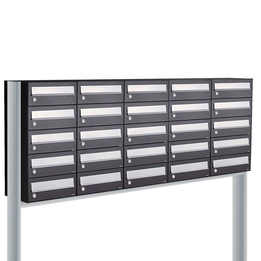 Brievenbusunit Hive set vrijstaand 5-breed, 5-hoog - zwart