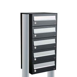 Brievenbusunit Hive set vrijstaand 1-breed, 5-hoog - zwart