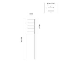 Brievenbusunit Hive set vrijstaand 1-breed, 5-hoog - zwart