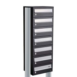 Brievenbusunit Hive set vrijstaand 1-breed, 7-hoog - zwart