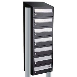 Brievenbusunit Hive set vrijstaand 1-breed, 7-hoog - zwart